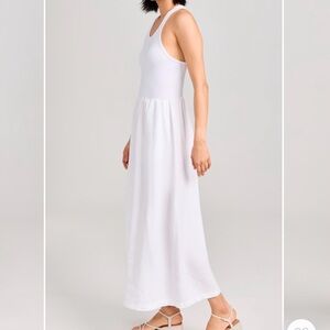 Stateline Chic White Linen Sleeveless Maxi Dress